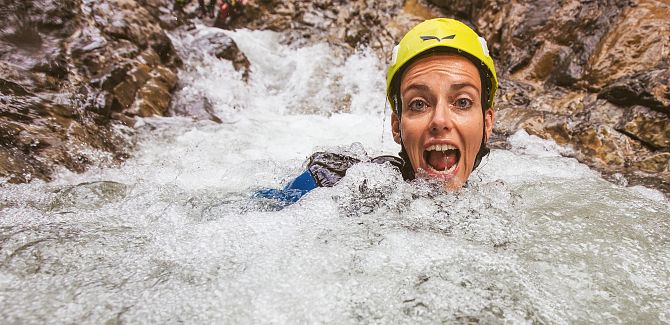 White water swimming in the wild Lech.