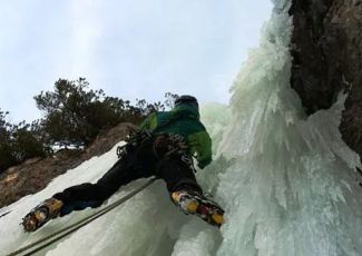 Ice climbing in Warth-Schröcken.